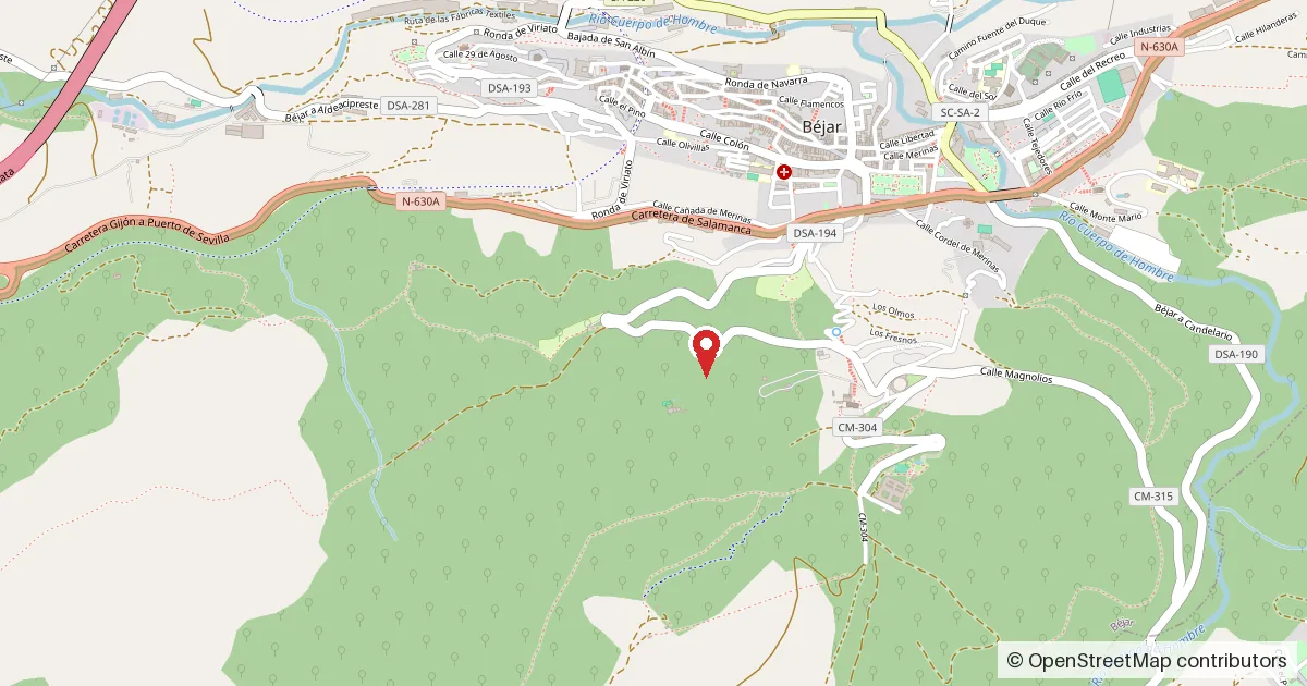 Mapa del lugar del suceso: Carretera del Castañar