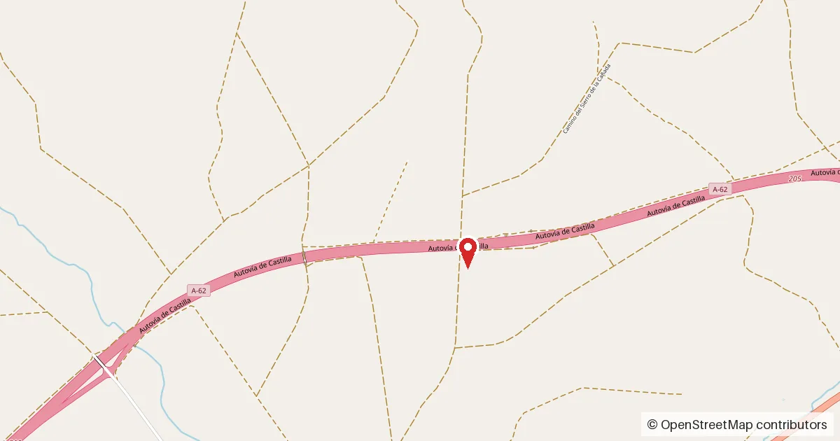 Mapa del lugar del suceso: Autovía A-62, kilómetro 209, Parada de Rubiales
