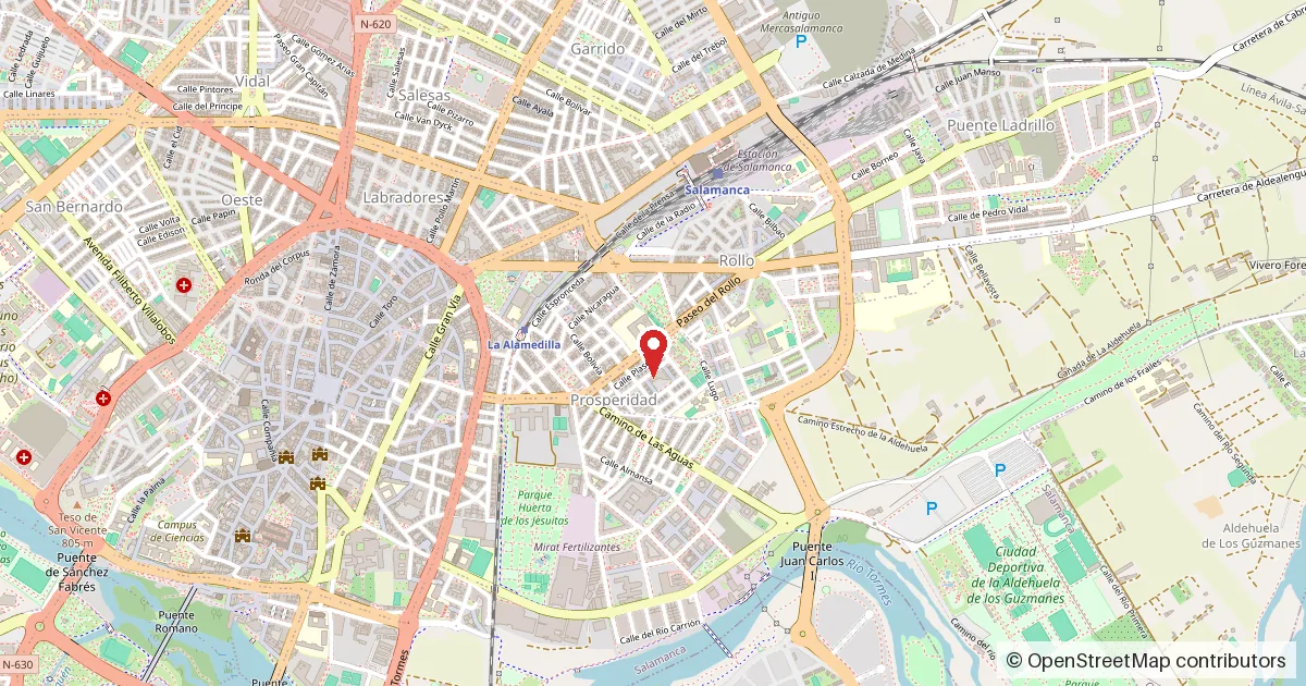 Mapa del lugar del suceso: Paseo del Rollo, número 39, frente al colegio Esclavas del Sagrado Corazón de Jesús