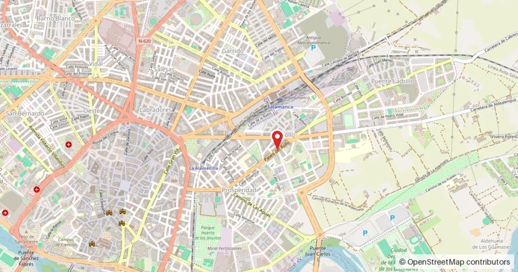 Mapa del lugar del suceso: avenida de Comuneros