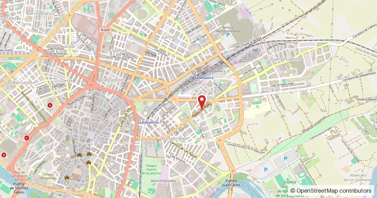 Mapa del lugar del suceso: avenida de Comuneros